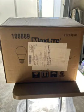 Maxlite 767627022920 Box Of 50 8w Led Light Bulb 60w 2700k Soft White Dimmable Brightness 800