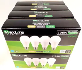 E13A19D27-4P-WS1S MAXLITE Led Dimmable Bulb Pack