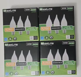 F4BA10D27 MAXLITE Candelabra Led Light Bulb Dimmable