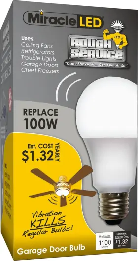 607144 MIRACLE LED Rough Service Garage Door Bulb Vibration