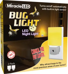 810102946928 MIRACLE LED Automatic Bug Night Light Bulb Pack