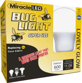 854943006199 MIRACLE LED Lovely Glow Bug Light Bulb Porch