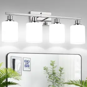 B0F841KZFF MOKATNG Vanity Light Milky Shades Bathroom Fixture
