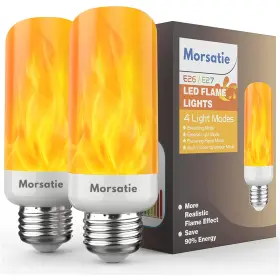 635411850922 MORSATIE Led Flame Light Bulbs Flickering Upside