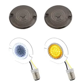 Motoparacc Fbaz000011r 1157 Front Led Turn Signal 3 1/4 Inch Flat Switchback Motorcycle Running Lig