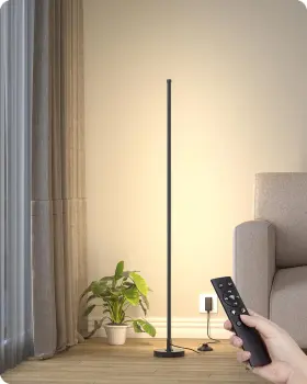 B0D3QS1XFV MUDODI Led Corner Floor Lamp Remote Dimmable