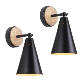 B08D36R6BR MWZ Farmhouse Wood Wall Sconce Lamp Pack Rus