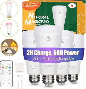 NL0431 NEPORAL Magicpro Socket Usb Rechargeable Light Bulbs