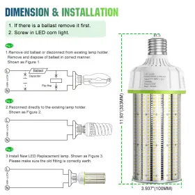 NGWL-120W NGTLIGHT Led Corn Light Bulb Base Workshop #2