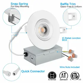 CL4-D4-12W NICKLED Dimmable Gimbal Recessed Recess Downlight