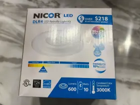 DLR4-3006-120-3K-WH NICOR Recessed Recess Downlight Retrofit