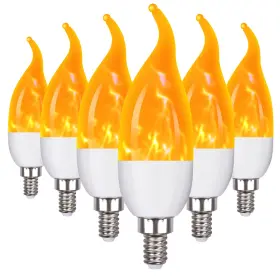 E12-LED OHLGT Pack Candelabra Flame Light Bulbs Candle