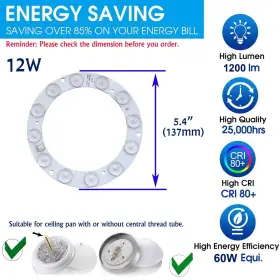 768492393320 OLYMSTAR Led Flush Mount Ceiling Fan Light Kit #3