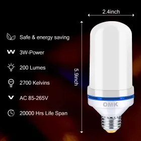 681013076109 OMK Christmas Flame Effect Light Led Pack Fire #3