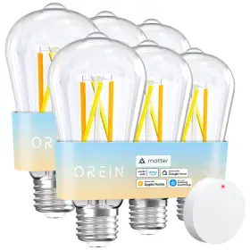 734376313432 OREIN Matter Smart Light Bulb Edison Remote