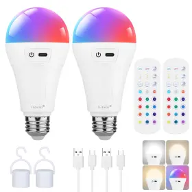 OST-100-5 OSTWIKI Pack Rechargeable Light Bulbs Remote Ligh