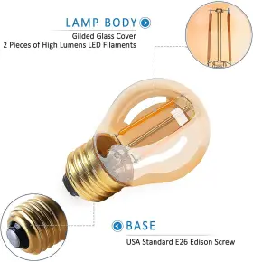 PLV-2GA266P PANLEDO Edison Led Globe Filament Bulb Ultra Wa #2