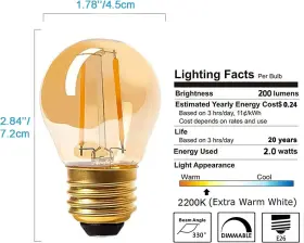PLV-2GA266P PANLEDO Edison Led Globe Filament Bulb Ultra Wa #3