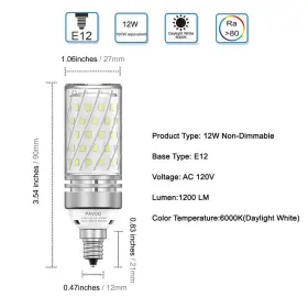 691608502661 PAVOO Led Light Bulbs Candelabra #3
