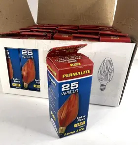 L8133 PERMALITE Pack Watts Volts Decorator Bulbs Amber #3