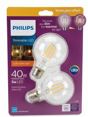 046677469757 PHILIPS Dimmable Led Globe Bulb Glow Effect