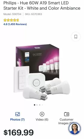 553933 PHILIPS Hue Ambiance Base Smart Led Bulb #3