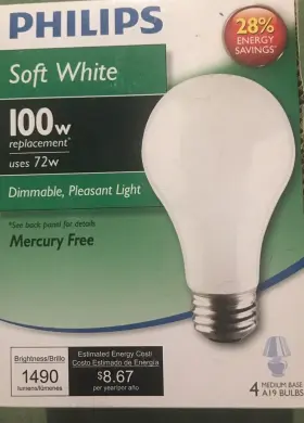 72A19 PHILIPS Bulbs Dimmable Ecovantage