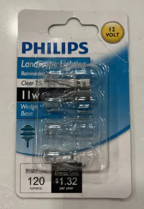 BC11T5-TP PHILIPS Landscape Lighting Wedge Base Pack