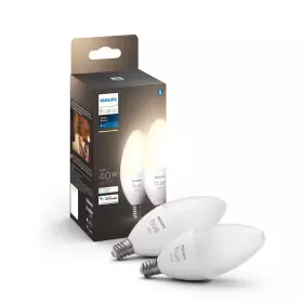 Philips Hue 445042378305 Soft White B11 Led 40w Equivalent Dimmable Smart Light Bulb With Bluetooth 2 Pa