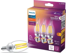 TJ8C PHILIPS Led Candelabra Light Bulbs Dimmable Flicker