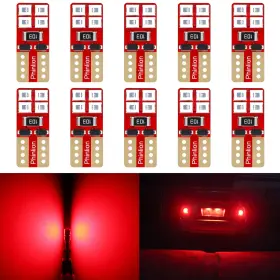 T10-RED PHINLION Led Light Bulbs Bright Miniature Wedge