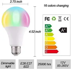 750139960880 PINSAN Pack Led Changing Light Bulbs Remote #3