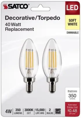 S21820 LED Bulb Candelabra Base Volt