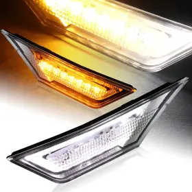 Q1-tech 4-sm-hc16-led-cl Clear Lens Amber Led Front Side Marker Lamp Light Compatible With 2016 - 20