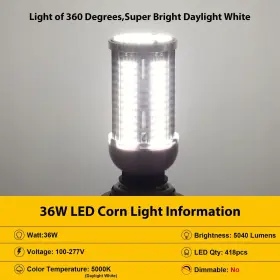 715863983352 QIGE Led Corn Light Bulb #3