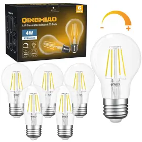A19-4W-3000K-6W-2700K-1 QINGMIAO Base Dimmable Edison Led