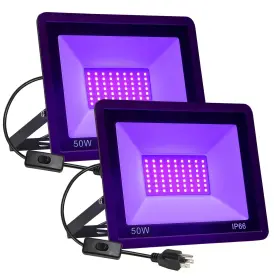 BLK001 QIYEKA Pack Led Lights Flood Blacklight Plug