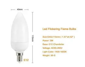 644925375982 QLEE Led Flame Bulb Candelabra Base Chandelier #2