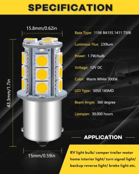 711931790495 QOOPE Led Bulb Rv Light Interior #2