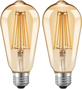 HQ-H027 QUALILUX Dusk Dawn Edison Light Bulbs Amber Glass