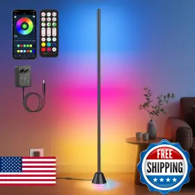 B0FM7RGXV6 RIYO Corner Floor Lamp Led Ac Adapter Remote