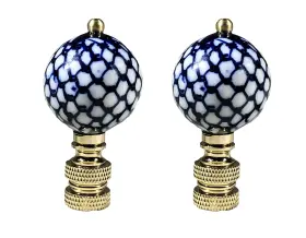 B08C1P7G16 ROYAL DESIGNS Chinoiserie Fish Scale Lamp Finials