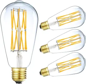 Rykj 726084469051 Vintage Led Edison Bulb Dimmable 15w Equivalent 120w Antique Style St64 Fil