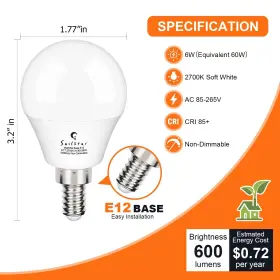 700401426101 SAILSTAR Ceiling Fan Light Bulbs Base #2