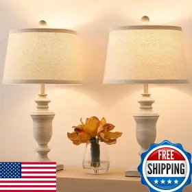 B0FLDX9HF9 SAIWEYA Farmhouse Table Lamps Set Dimmable Led
