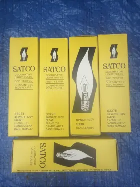 SATCO3275 SATCO Candle Tip Candelabra Base Light Bulbs
