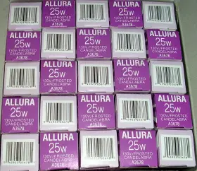 A3678 SATCO Allura Decorator Light Bulbs Frosted Flame Base #2