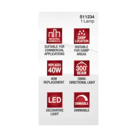 S11234 SATCO LIGHTING Dimmable Led Bulb #2