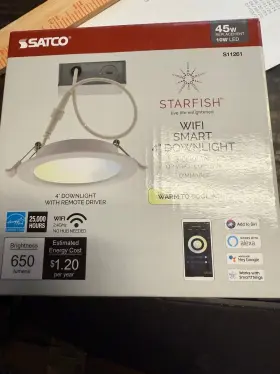 S11261 SATCO Wi Fi Led Tunable Edge Lit Downlight Starfish