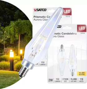S12142 SATCO Prismatic Light Bulb Aurora Finish Pack
